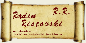 Radin Ristovski vizit kartica